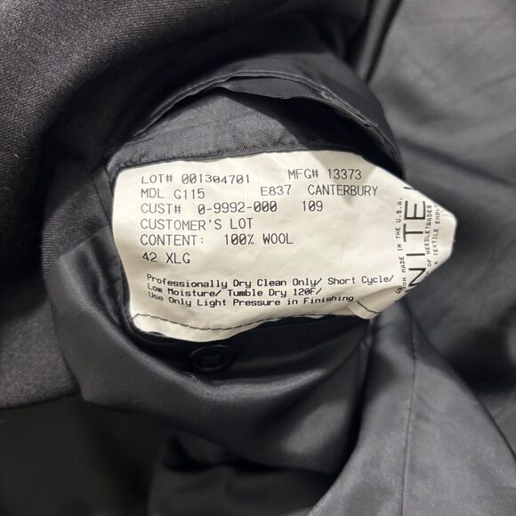 Loro Piana Hickey Freeman Blazer Mens 42 XLG Long Tasmanian Super 120’s Jacket - Picture 7 of 7